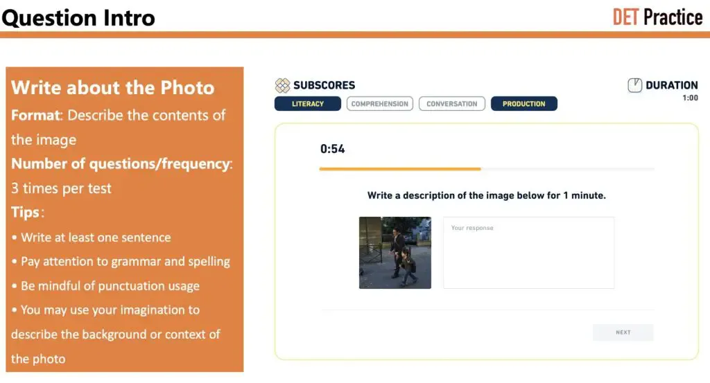 Intro and tips of DET write about the photo questions.