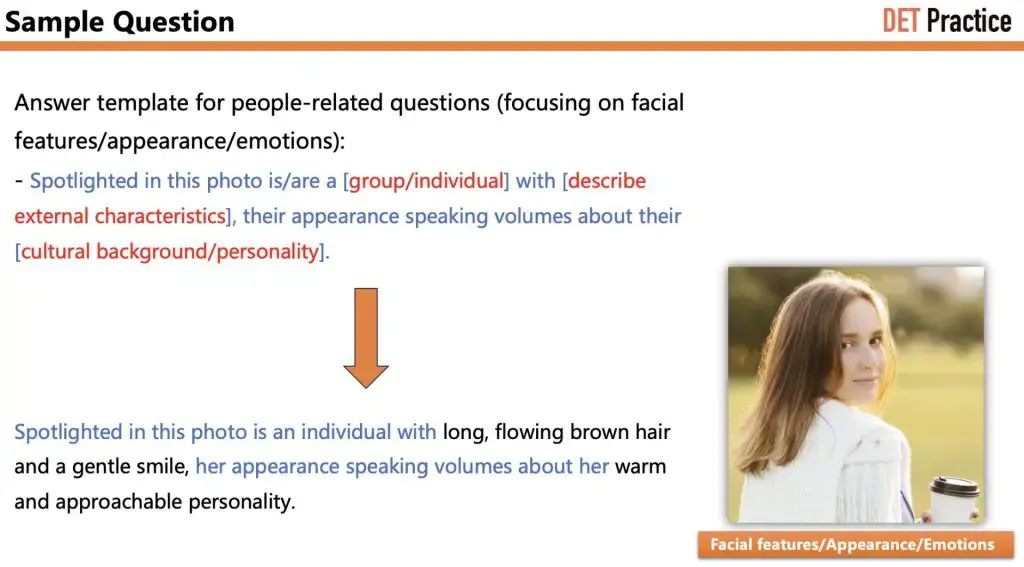 Sample Question 1 of Write about the Photo, with Template 1