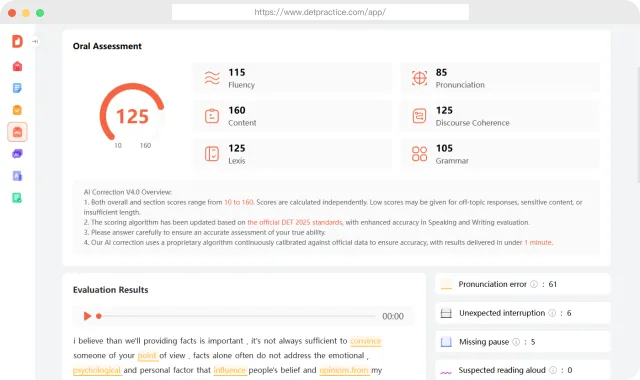 DET Speaking AI Correction