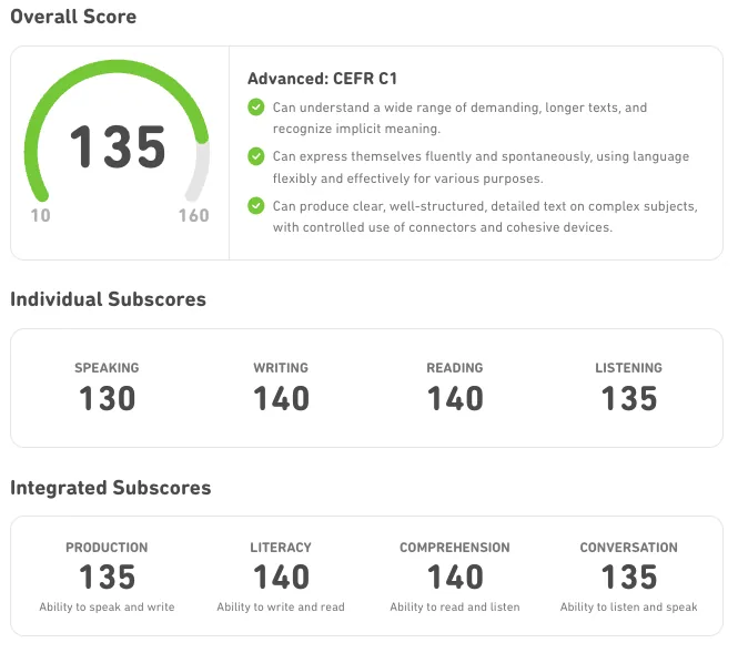 DET score report 7
